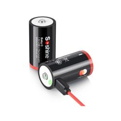 Rechargeable 2 - Pack C Batteries 1.5v Lithium C Size Battery For Flashlight
