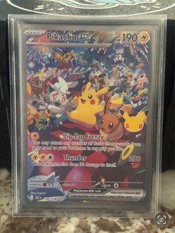 Pikachu ex 30th celebration Pokemon card