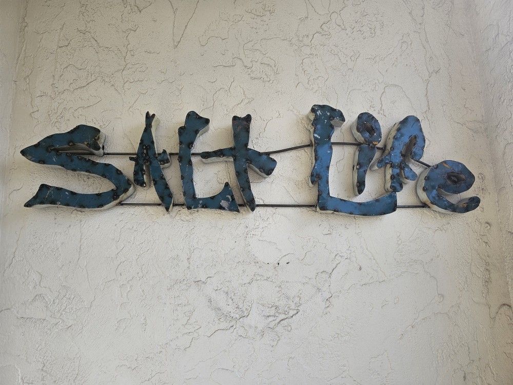 SALT LIFE 48" Outdoor pool or tiki area steel rustic metal sign