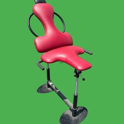Adjustable Massage Chair Red Leather 