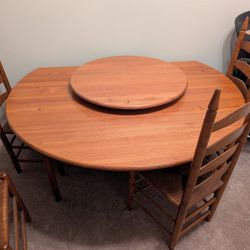 Circular Wooden Dining Or Breakfast Table, Handmade, Like New 