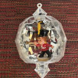 Vintage Jewelbrite Toy Marching Band Soldier w/ Horn Reflector Diorama