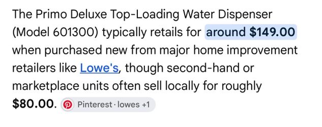 PRIMO TOP LOADING WATER DISPENSER