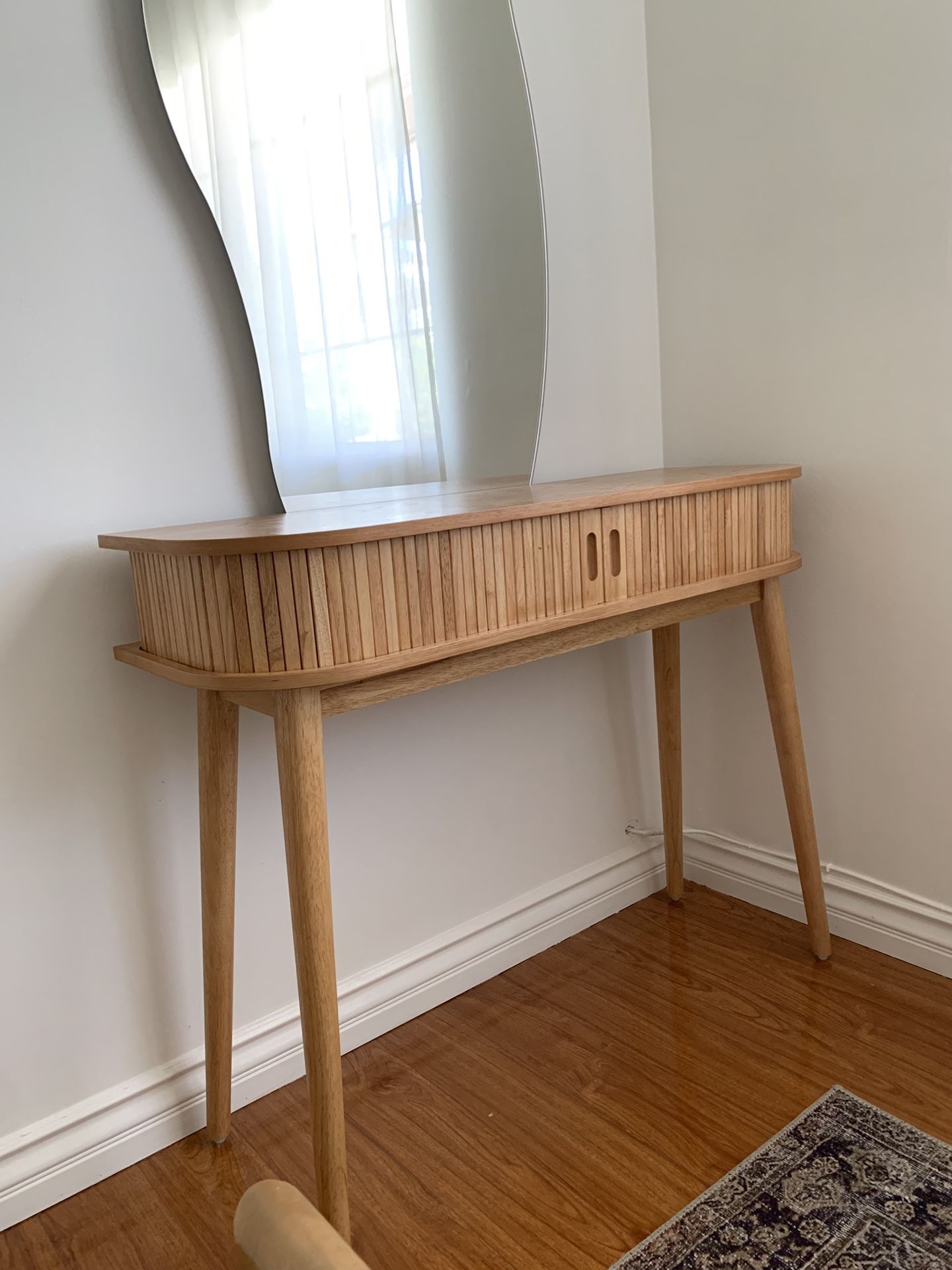 Earthy Nature Decor Vanity Table/Desk/Console with Storage