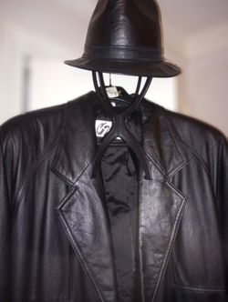 Men's Long Leather Coat