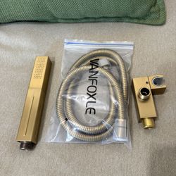 Brushed Gold Brass 2 in 1 handheld shower head