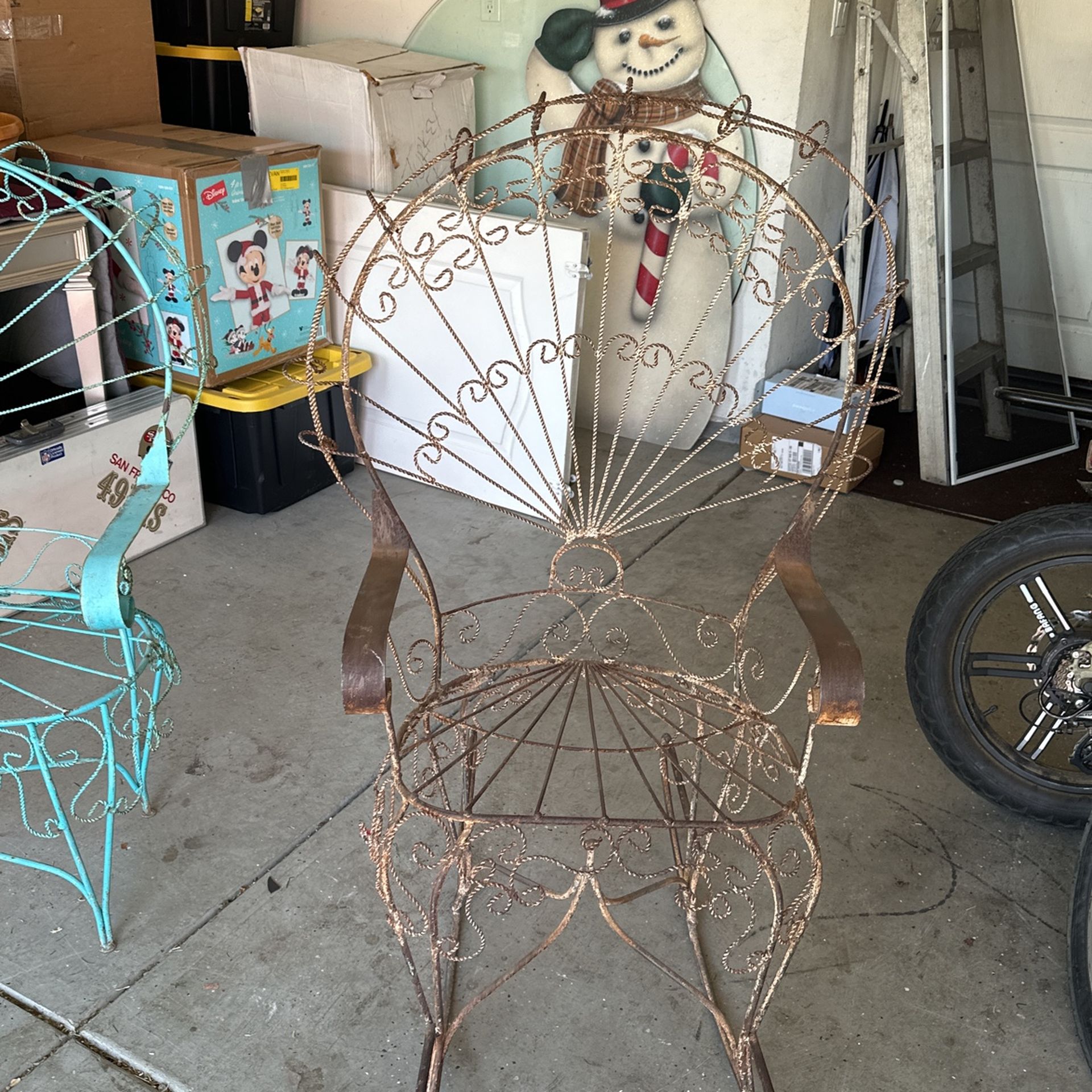 Peacock Rocking Chairs and Matching Bench