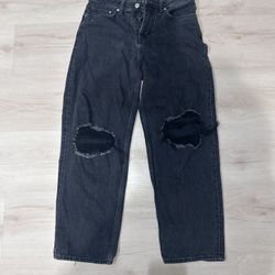 Black Baggy Jeans H&M With Holes 
