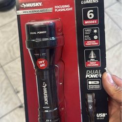 Husky 1800lumen rechargeable flashlight each $20 Heat 1800 lm rechargeable flashlight each $20