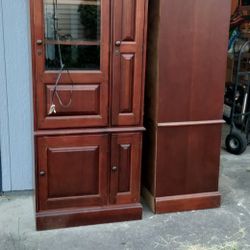 FREE FREE FREE 2 MATCHING LIGHTED STORAGE/MEDIA CABINETS SHELVES
