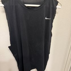 Nike Tee Black Dri Fit Men’s Cut Off Tshirt, Xl 