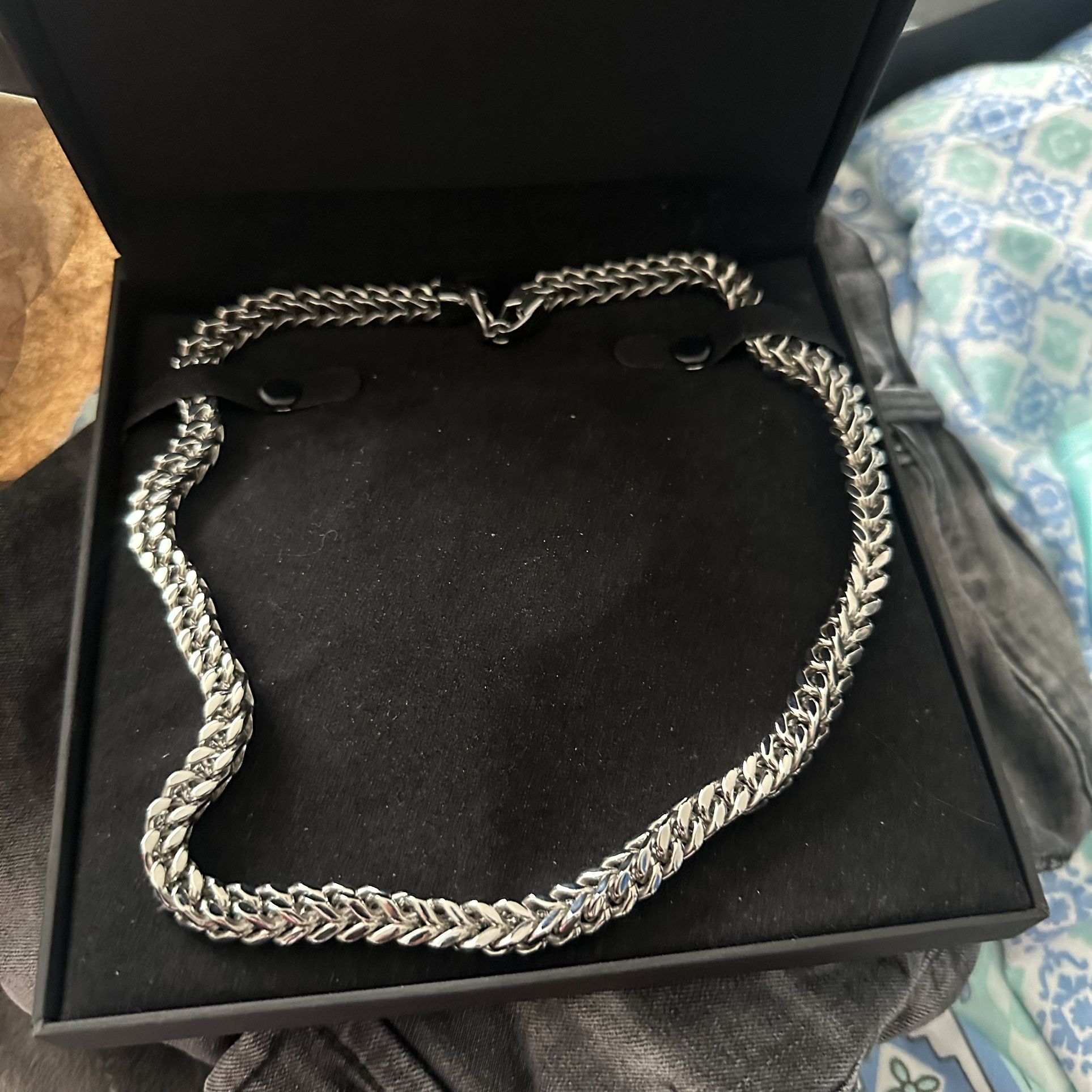 Cuban Curb Chain Necklace 3.75mm Hollow 10K White Gold 24"