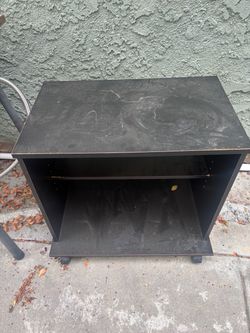 Black rolling shelf