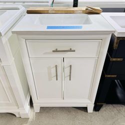 24in Daisy White Single Sink Bathroom Vanity $299  