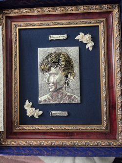 Princess Diana commemorative .925 sterling silver Cameo Framed Sculpture