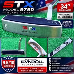 STX 9750 Blade Putter 34" RH Red White Blue | Brand New EVNROLL Grip | Gorgeous!