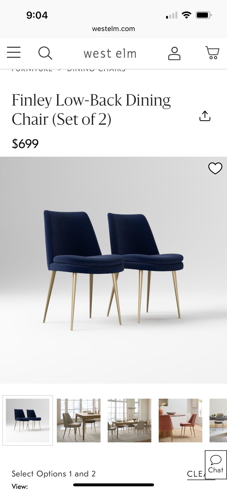 West Elm Velvet Dining Chairs