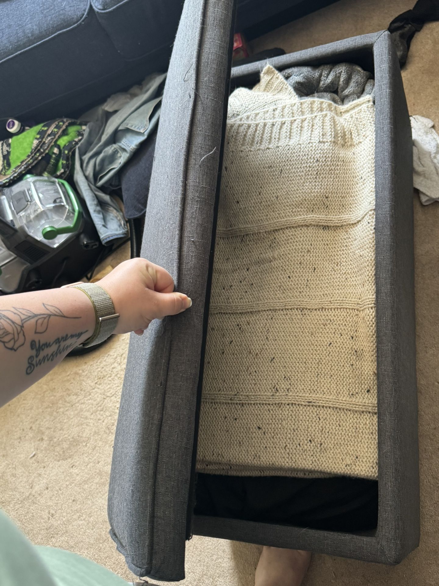 2 Cloth Ottomans