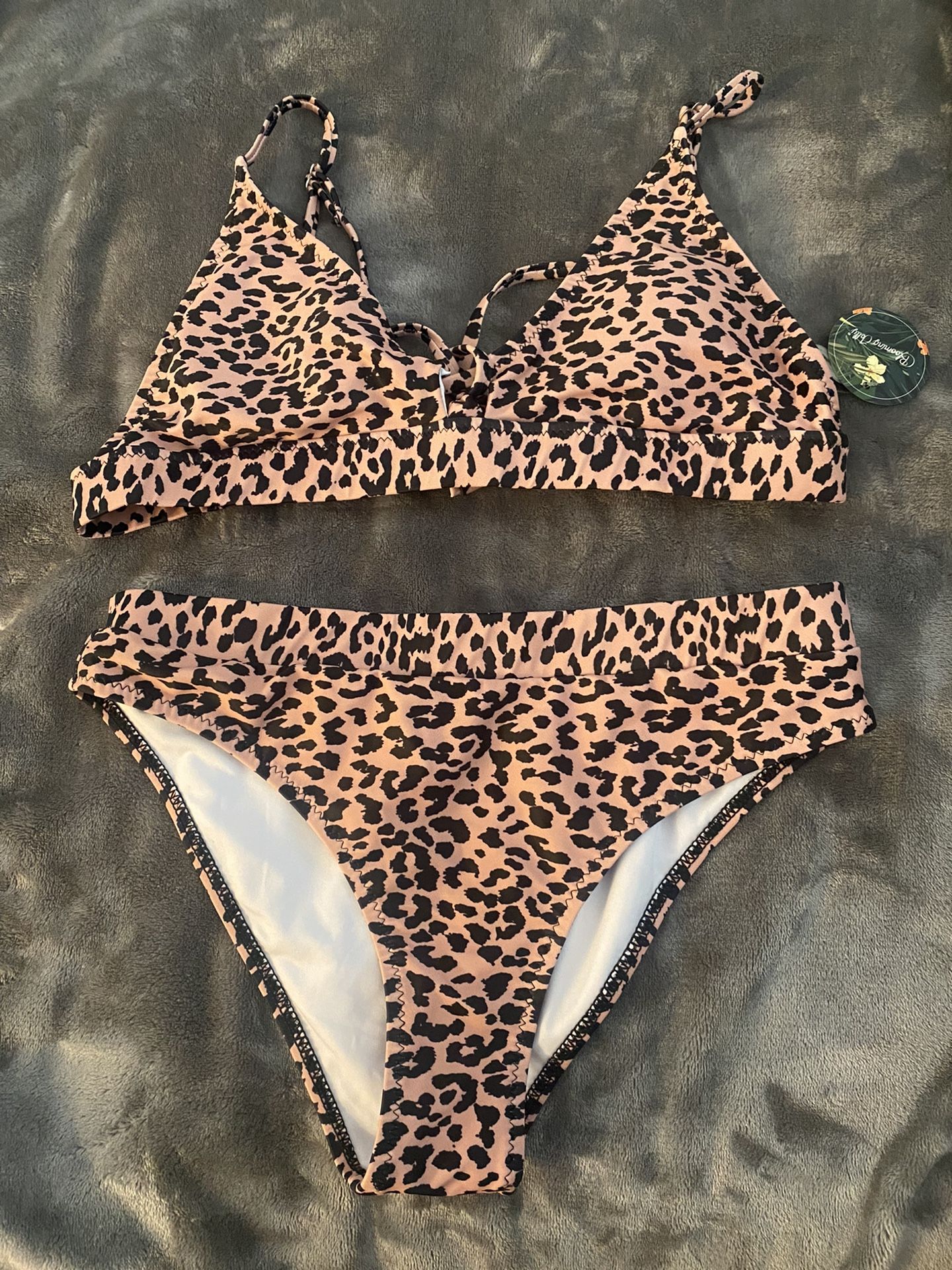 Cheetah Print Two-Piece Bikini Set Swimsuit