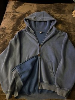 Blue Double Zip Cozy Fit 2XL Hoodie
