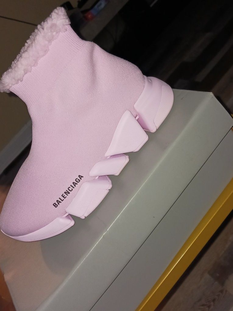 Balenciaga Speed 2.0 Fur Pink (Women's) 