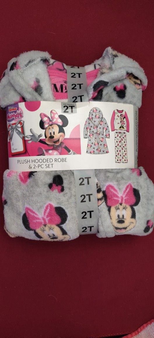 Minnie Mouse Hooded Robe/ Pj Set
