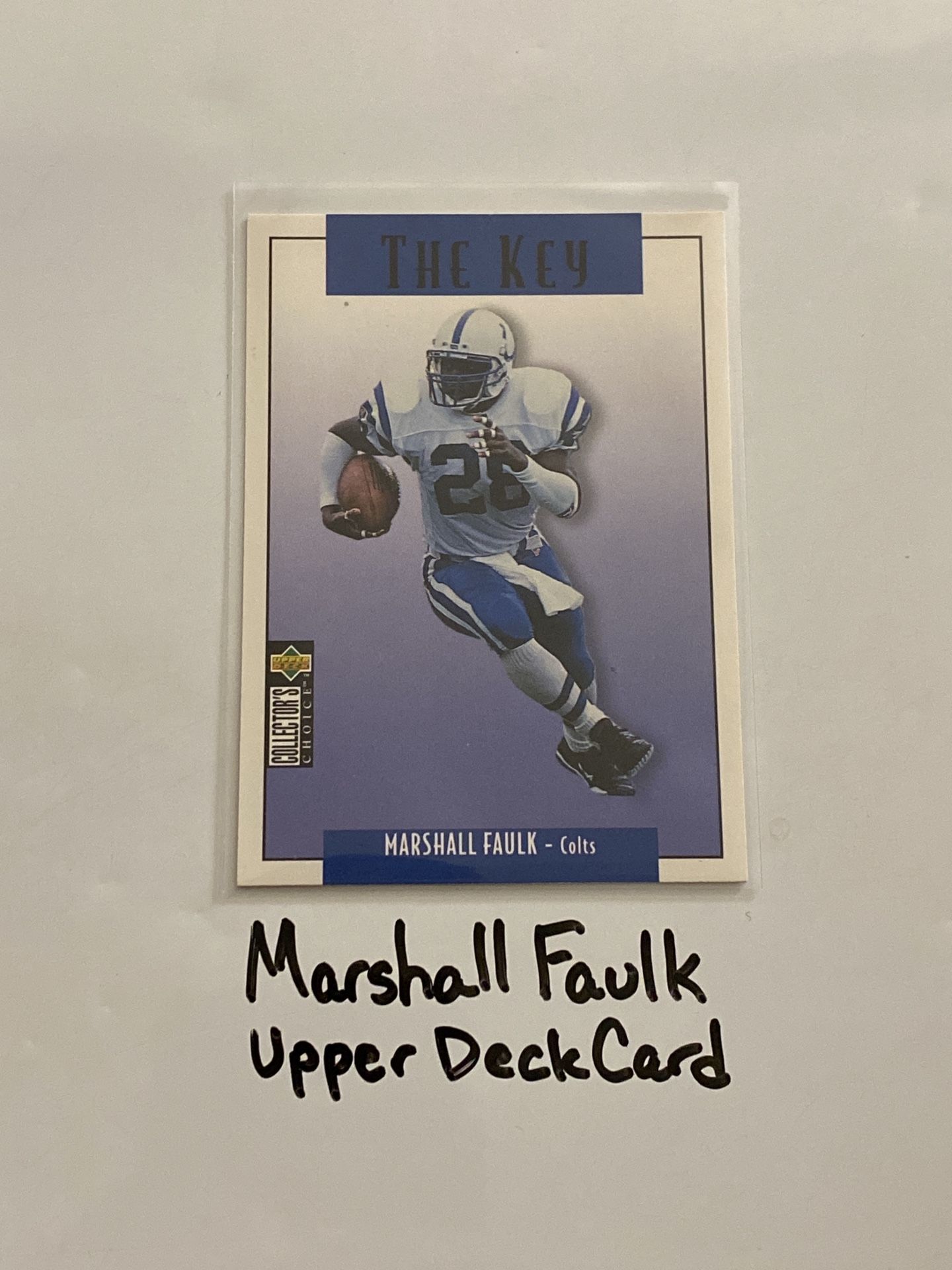 Marshall Faulk Indianapolis Colts Hall of Fame RB Upper Deck Card.