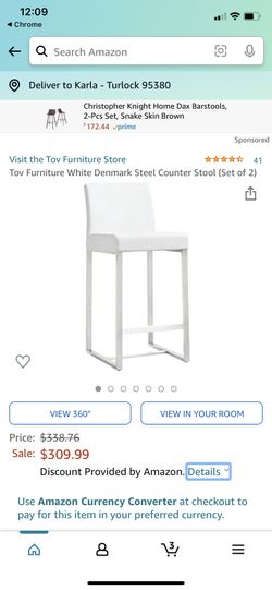 TOV DENMARK WHITE COUNTER STOOLS