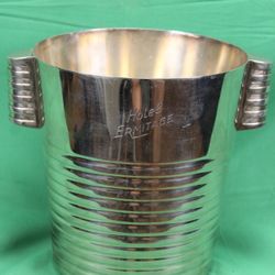 Large Silver Antique Christofle Champagne Cooler With Silver Markings 
