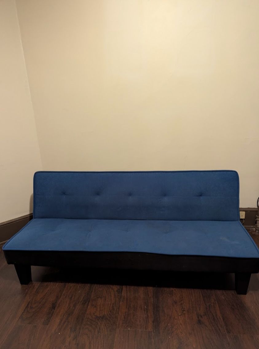 Blue Futon Loveseat