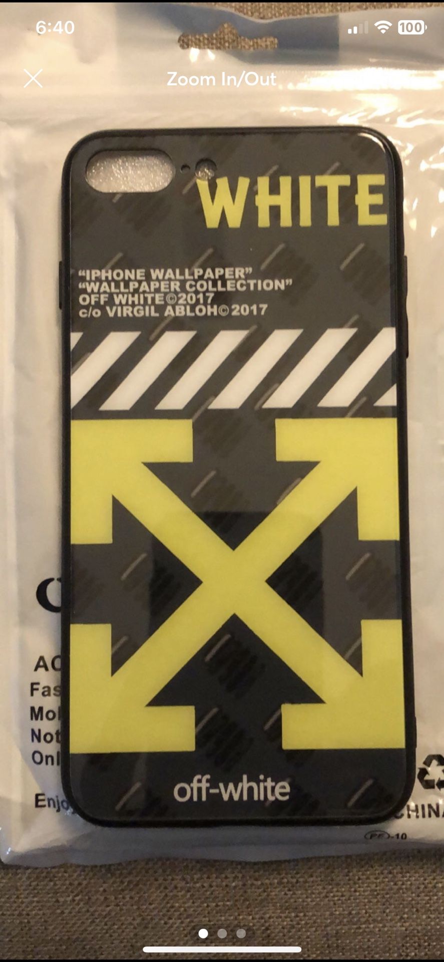 iPhone 7&8 Plus Off-White Phone Case. Green