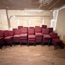 Church Chairs for Sale - 60 Red Padded Chairs