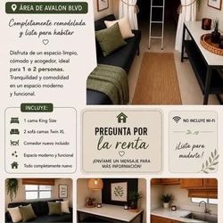 🏡 **TRAILITA EN RENTA – ÁREA DE AVALON BLVD** 🏡  ✨ **¡Completamente remodelada y lista para habitar!** ✨  🛏️ **Incluye:** • 1 cama **King Size** • 