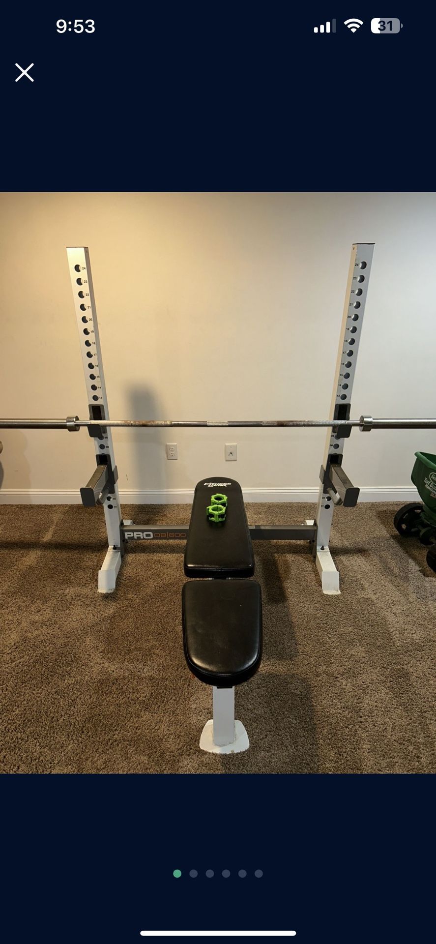 Bench and hand weight set