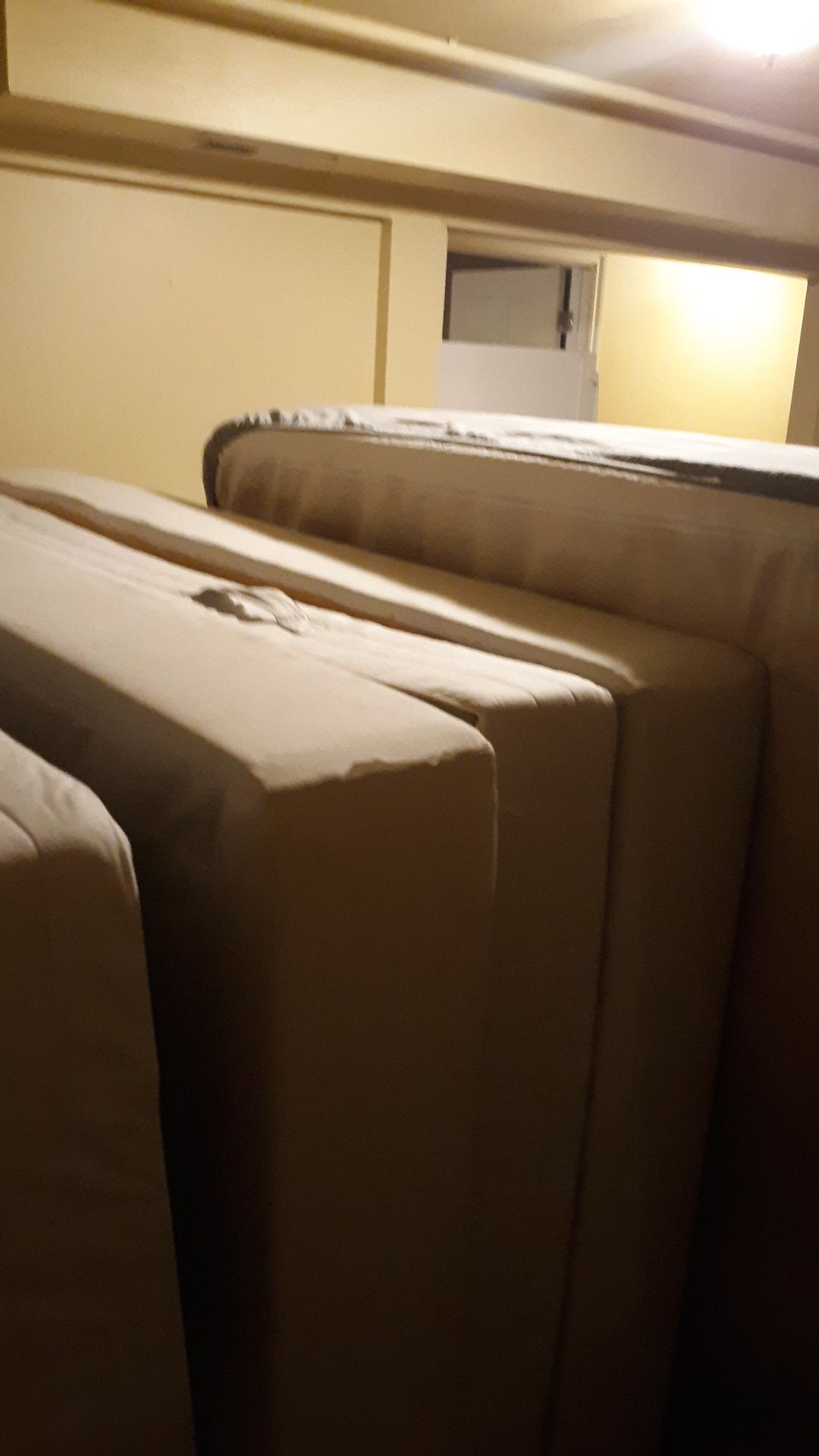 Two full-size beds and one memory foam mattress
