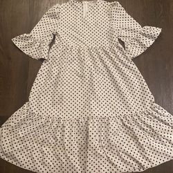 Girls White And Black Polka Dot Dress Size 7 By SHEIN #7