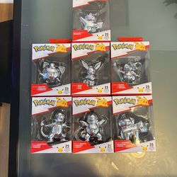 Pokémon 25th Anniversary Silver Figures Full Set