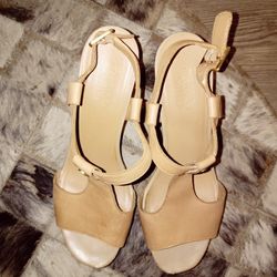 Franco Sarto Beige Wedges