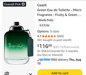 Coach new York green eau de toilette 3.3fl