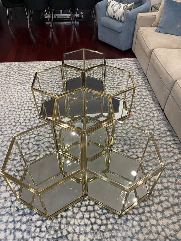 Meridian furniture hexagon SEI modular set of six tables