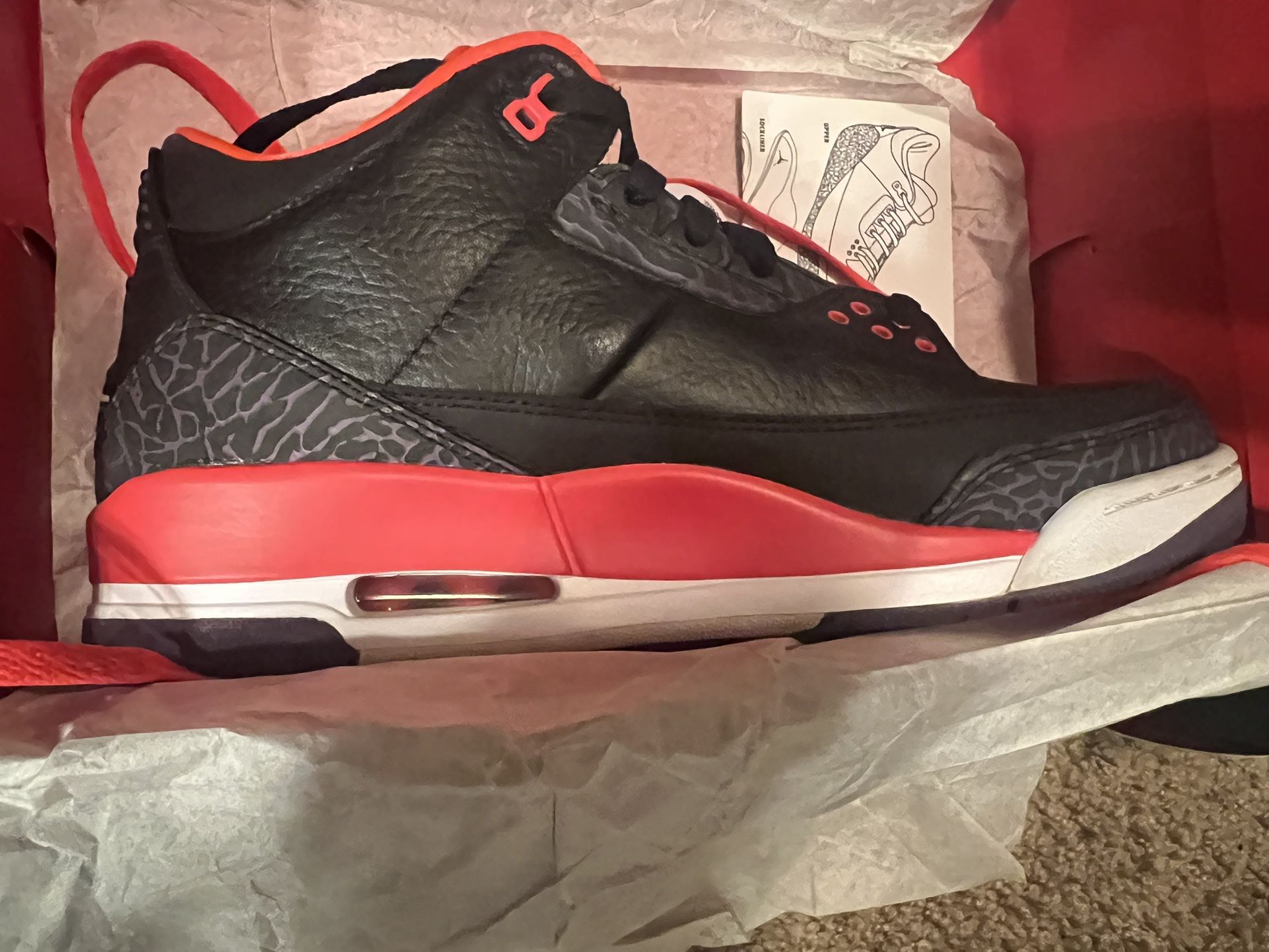 Jordan 3 Crimson Size 10