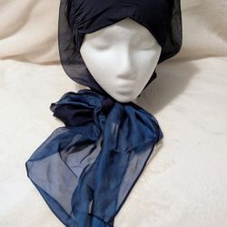 Headscarf Focus Care Turban Head With Wrap Elegant Navy Blue Women's Headscarf 