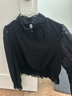 Lucy Paris black polka dot shirt