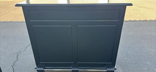 Dark Gray Home Bar Cabinet with Footrest