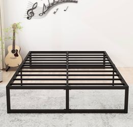 Queen, metal platform bed