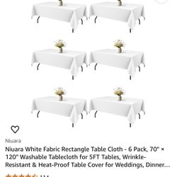 White Table Cloths 70 X 120”