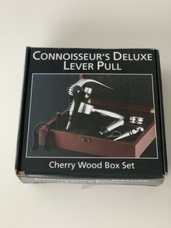 Connoisseur’s Deluxe Lever Pull Cherry Wood Box Set.
