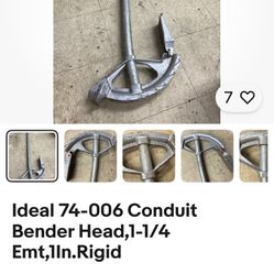  Ideal 74-001 Conduit Bender Heads 1/2 Emt Rigid