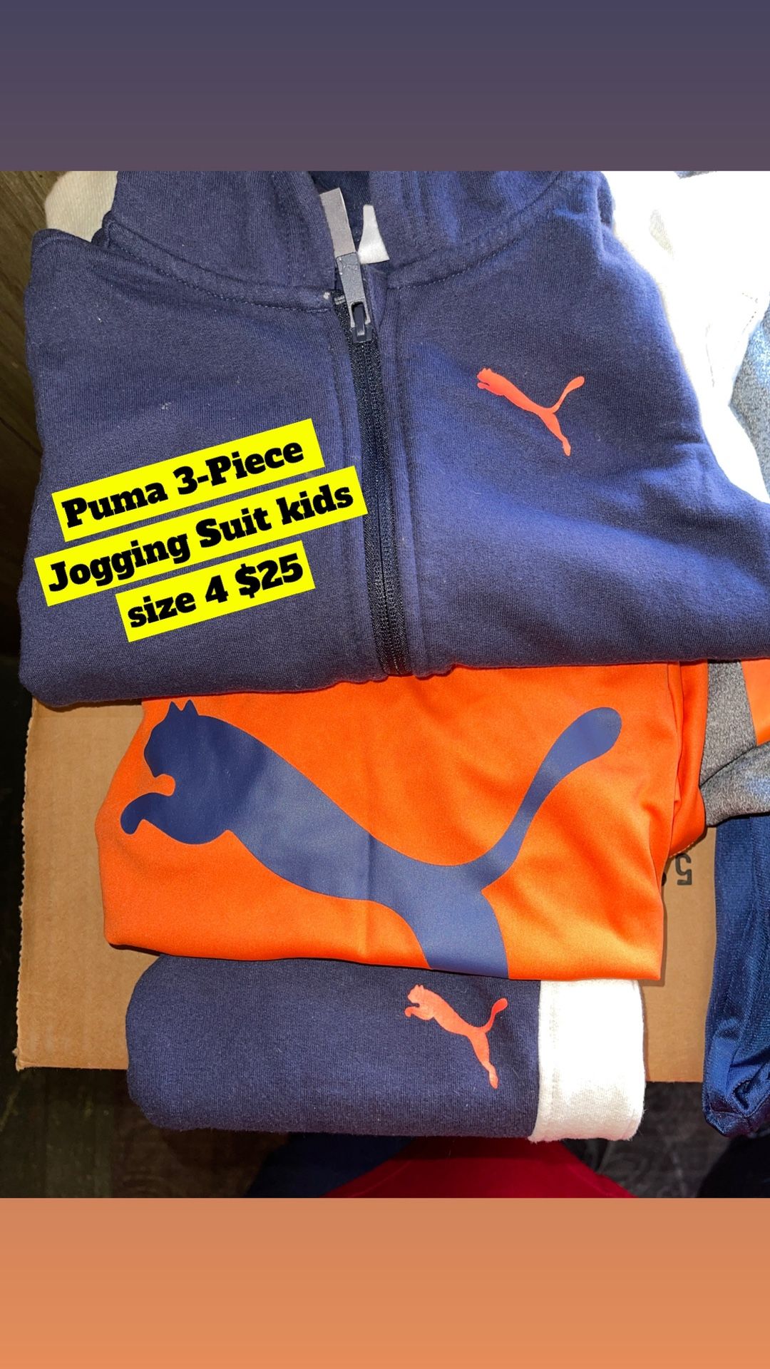 Puma 3 piece Jogging Suit Kids Size 4 $25