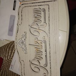 New Beautiful Wood Sign Says Powder Room 18in 10firm Look My Post Tons Item